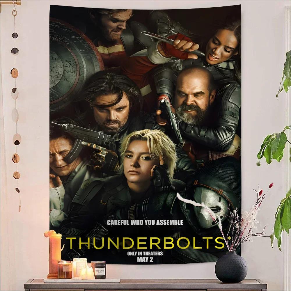 TThunderbolts 2025 Film Anime Wandteppich Wandbehang Dekoration Haushalt Wandbehang Heimdekoration