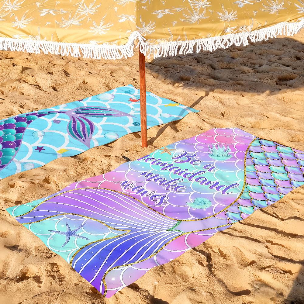 The Enchanting Mermaid Shines Towel Quick Drying Beach Towels Are Suitable For Swimming Pools Camping Yoga And The Gym
