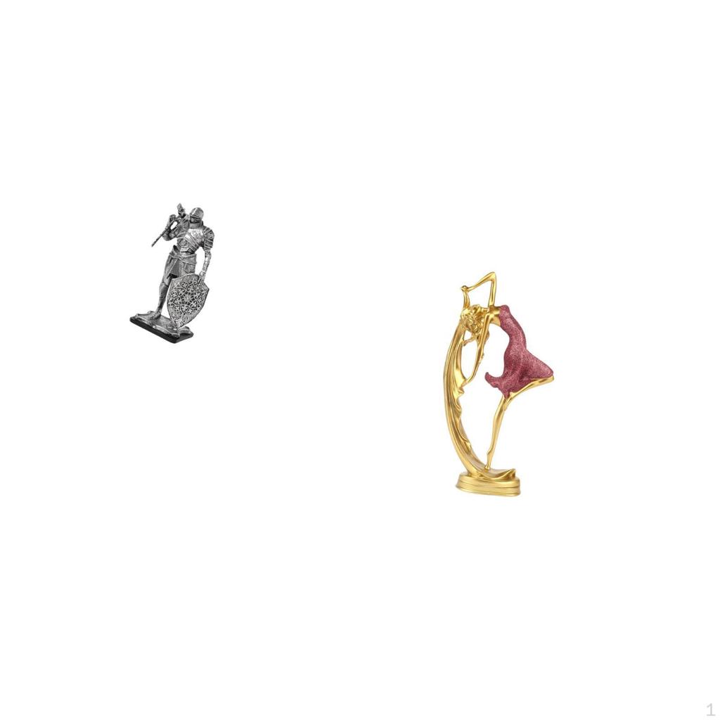 Nordic Knight And Ballet Dancer Figurine Abstract Sculpture for Desk Cabinet Office Table