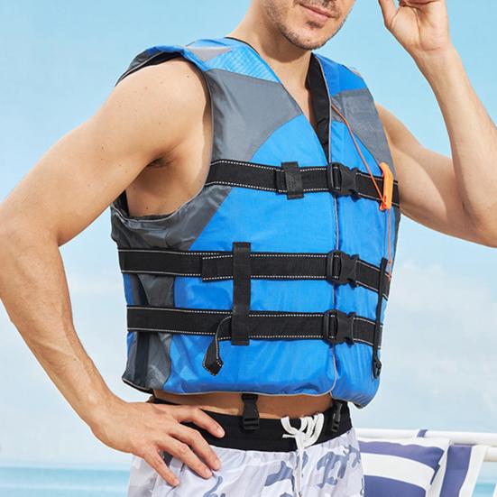Life Vest with Retractable Seat Belts Reflective Films Life Waistcoat Buoyancy Over 100N Safety Flotation Garment