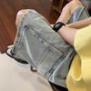 Szorty dżinsowe męskie letnie moda amerykańska retro elastyczna talia luźne casualowe spodnie pięciopunktowe