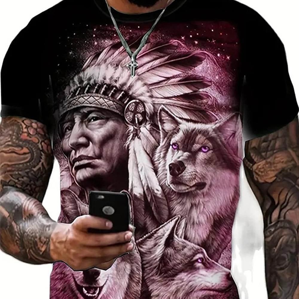 Boutique Summer Sports Fitness Breathable Men's Undershirt Short Sleeve 3D Graffiti Printed Round Neck Casual T-Shirt Hot Sale