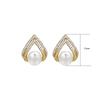New Classic  High End Zircon V-shaped Imitation Pearl Earrings for Women's Gifts Jewelry Accessories 2025