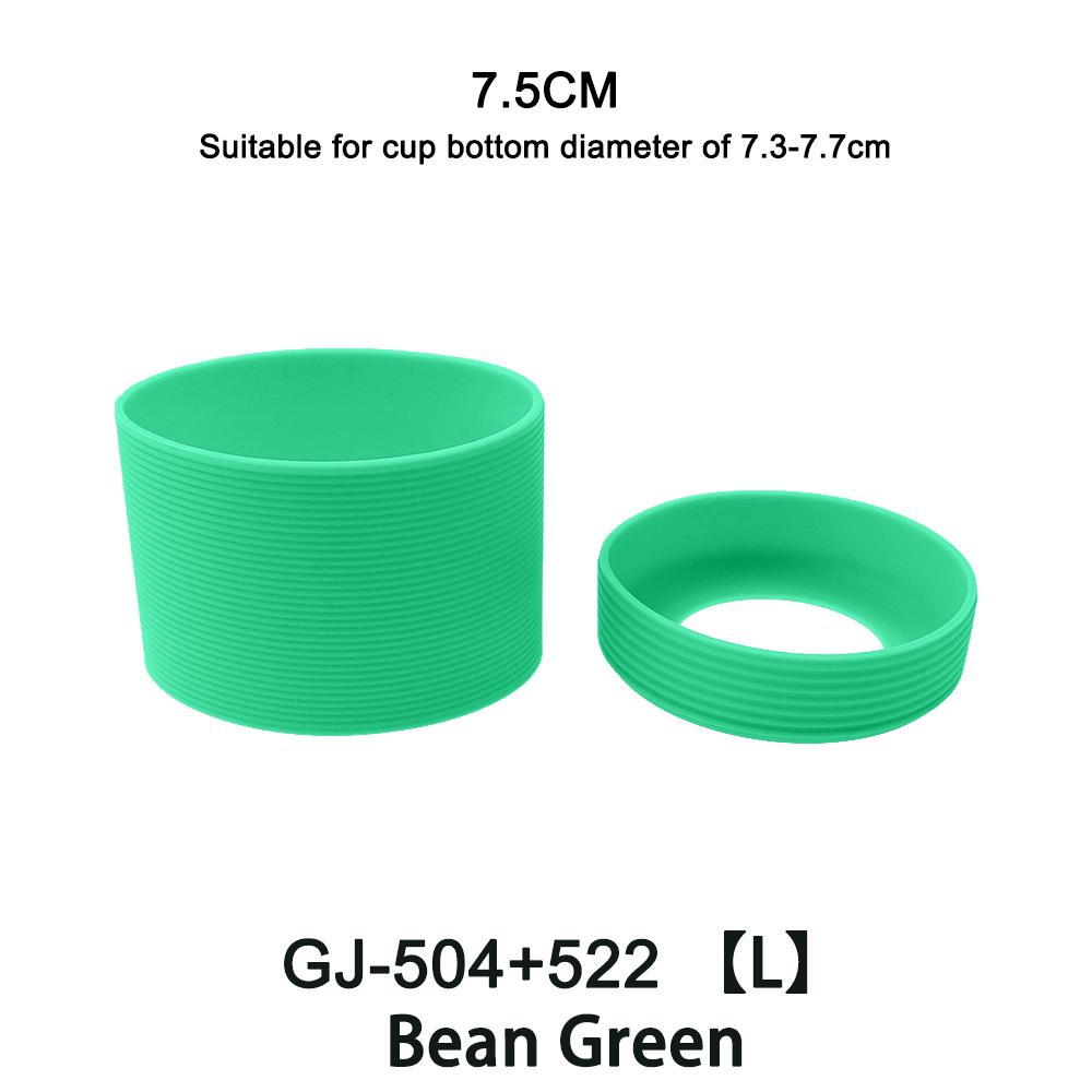 2Pc/Set 7.5cm 15 Colour Threaded Soft Silicone Cup Sleeve And Bottom Suit Heat Insulated Anti Slip Good Toughnes Odorless