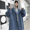 Męski zimowy wełniany trencz Wiatrówka Kurtka średniej długości Studenci Koreański styl Luźny trend Przystojne jesienne ubrania