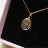 Butterfly Shell Necklace with Photo Album Frame - Gold Retro Design