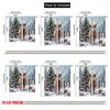 2pcs 2D Flat Printing Christmas Window Drapes Farm Christmas Scene Versatile Fabric Without Electricity Festive Holiday Perfect
