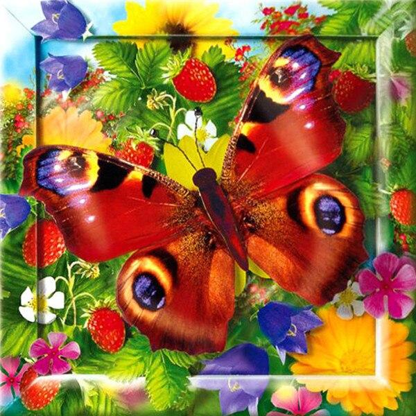 5D DIY Diamond Painting Full Drill Square Animal Butterfly Diamond Embroidery Flower Rhinestones Mosaic Decor For Home