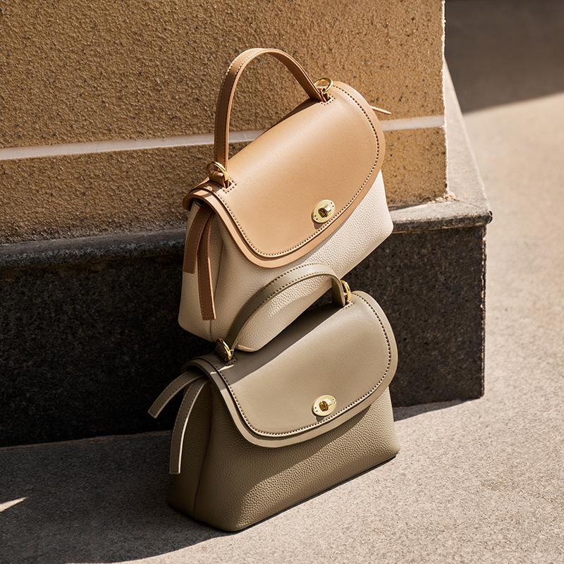 Mrs. Qiao Bag Women 2025 New Crossbody Bag Women's Bag Genuine Leather Handbag Mom Niche High-end Feel Shoulder Bag