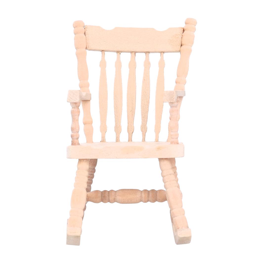 1:12 Miniature Rocking Chair Cute Wood Rocker Furniture Toy Accessories