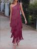 Fashion Fringe Asymmetric One-Shoulder Dress Spring Summer New Arrival