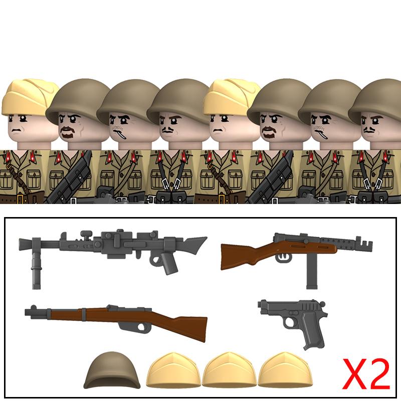 High-Quality Ww2 Italian Army Style High-Quality Army Military Figure High-Quality Building High-Quality Blocks Infantry High-Quality Figures