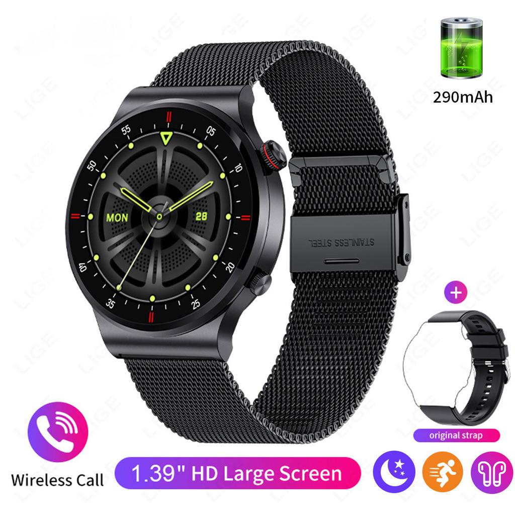 Outdoor Sport Smart Watch Men 1.85 inch AMOLED Screen Health Detection Waterproof Bluetooth Call Smartwatch For Android OS