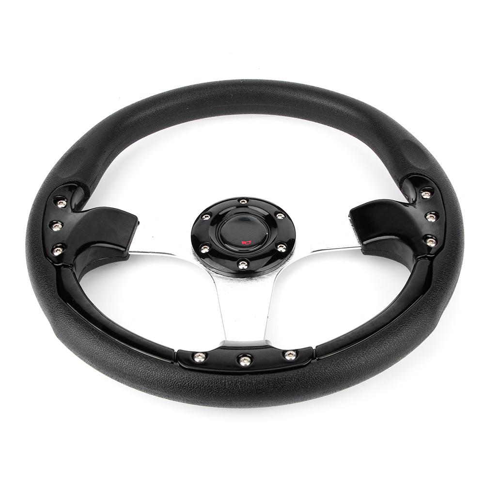 13.4in PU Car Racing Steering Wheel Sports Drifting Wheel Universal Modified Parts Black 34cm 13.4in