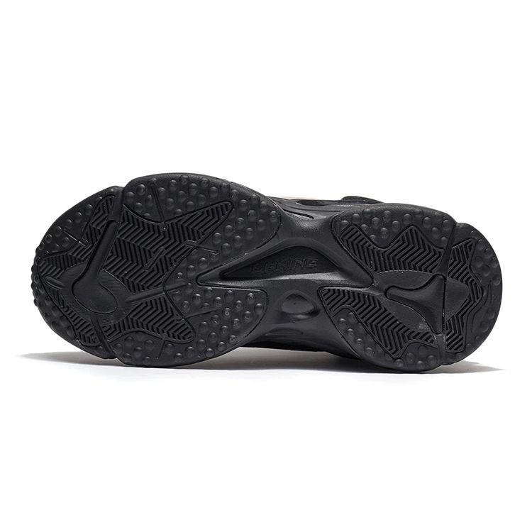 Li Ning Chih Ying Reflective Fleece Casual Shock Absorbing Non-Slip Wear-Resistant High-Top Running Shoes Kids sneaker Black YKCR188-35