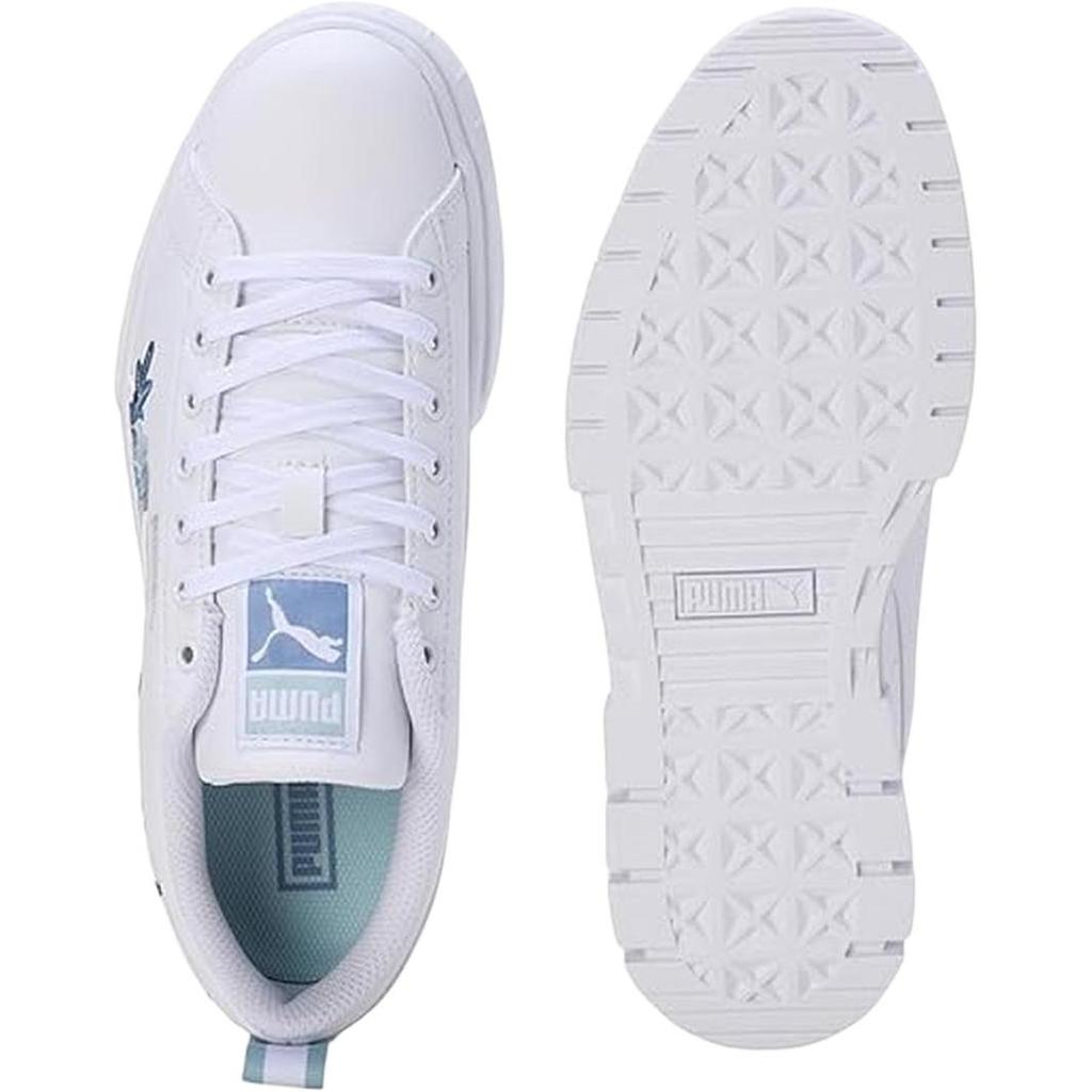 Puma Mayze Embroidery Versatile Comfortable Low-Top Kids Sneakers Kids sneakers White Green 397281-02