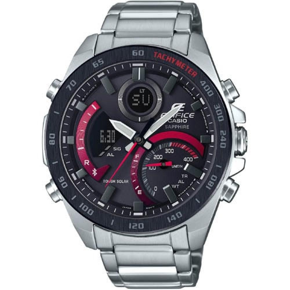 

ECB 900YDB 1AJF EDIFICE Цифровой аналоговый комбинированный хронограф Модель Bluetooth Безель IP Ремешок из нержавеющей стали Красный