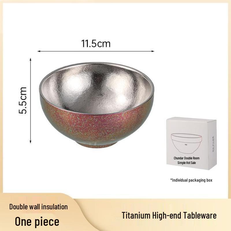 Zhishi Titanium Double-Layer Insulated Rice Bowl