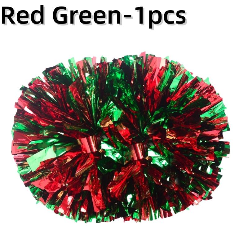 Cheerleading Pom Poms with Handle Cheer Balls Big Gold Silver Red Yellow Blue Hand Dance Pompoms Accessories for Women Girl Kids