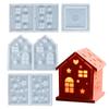 Christmas House Love Silicone Candle Base Molds DIY Gypsum Decorative Candle Holder Resin Craft for Home Desktop Ornament