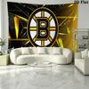Boston Bruins Logo Wall Tapestry Aesthetic Wall Hanging Printed Fabric Blanket Decorative Tapestries for Bedroom Living Room Home Decor
