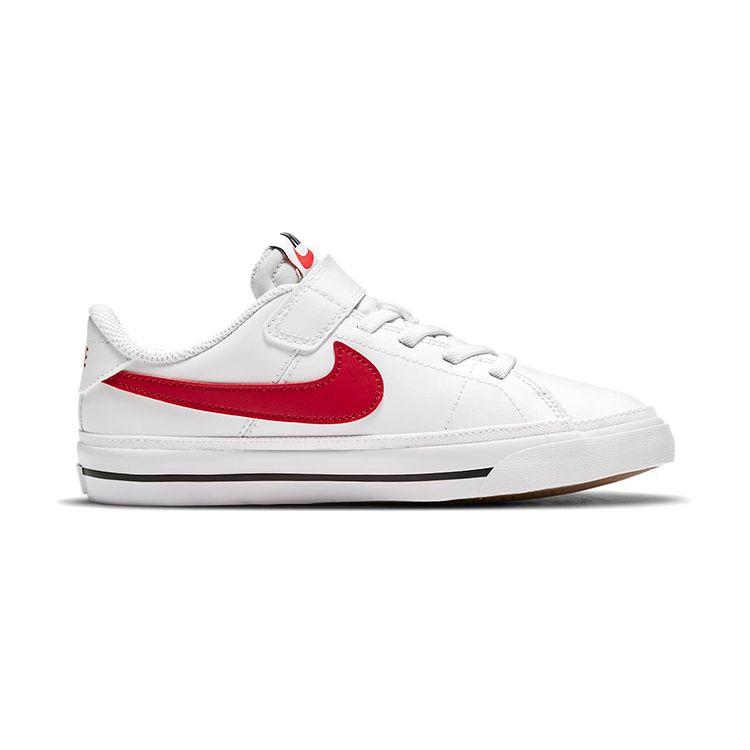 Nike Court Legacy Casual Slip-Resistant Shock-Absorbing Durable Low-Top Kids Skate Shoes Kids sneaker White Red DA5381-105