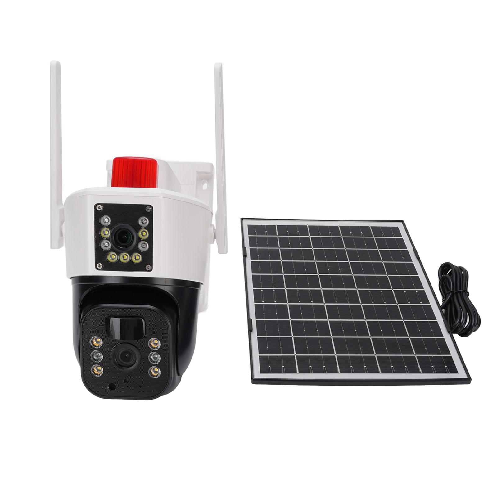 

Solar Security Camera Wireless Outdoor WiFi System 3MP Double Lens Motion Detection 2 Way Talk