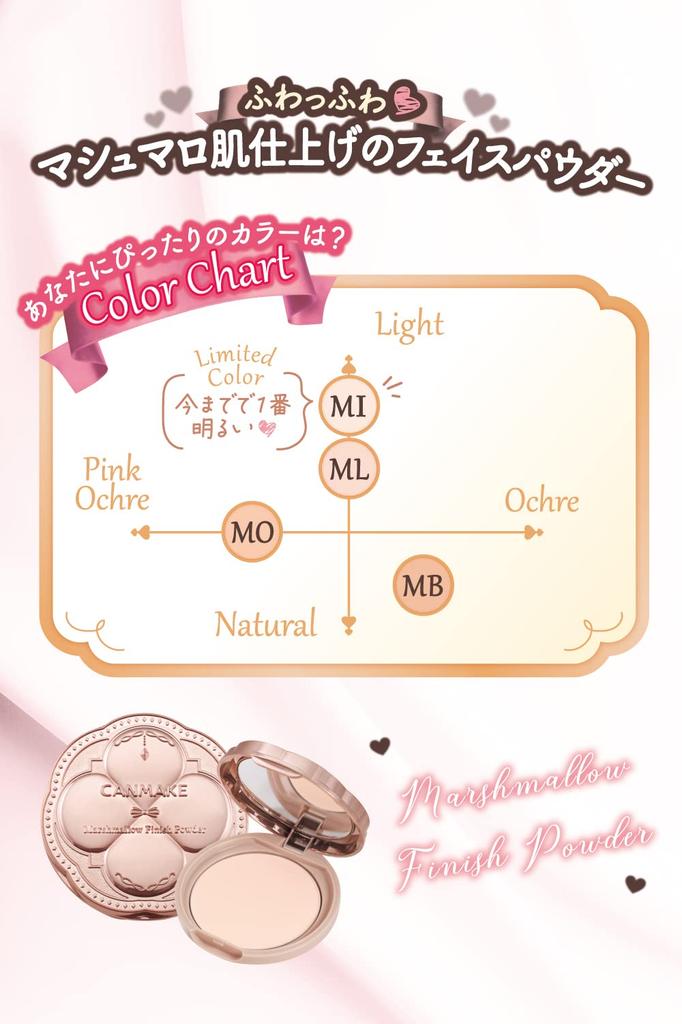 CANMAKE Marshmallow Finish Powder MB Matte Beige Ochre Face Beige Ochre (Pink Package) 10.0g Powder,