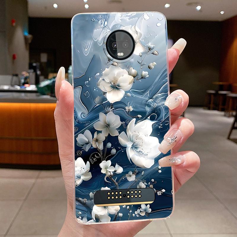 For Motorola Moto Z3 Play Case Clear Luxury Fashion Butterfly Flower Soft Silicone Phone Cover for Moto Z3 Play Transparent Case