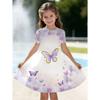 Girl Rainbow Princess Printed T-shirt Dress, White Casual Dress, Suitable for Children's Parties and Birthdays As A Gift