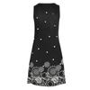 Dresses For Women Casual Summer Floral Printed Tank Sleeveless Dress Hollow Out O-Neck Loose Beach Short  Sundress