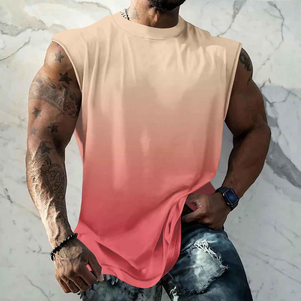 Men Sleeveless Tank Top Muscle Shirt Casual Loose Fit Basic Plain Undershirt Summer Sportswear Workout Gym Vest