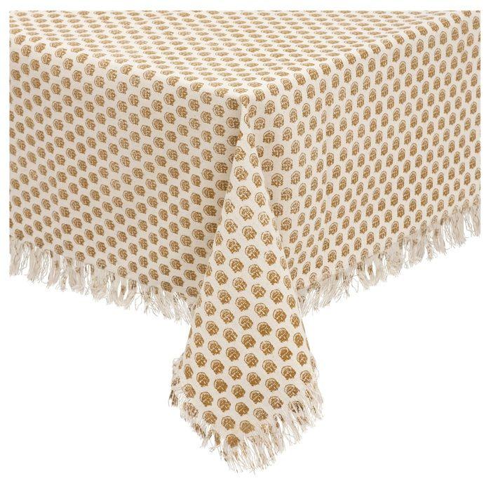 Nappe - India - 150 x 250 cm - Coton - Beige - Rectangulaire