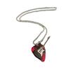 Metal Chain Guitar Pick Pendant Necklace Music Inspired Titanium Steel Jewelry for Streetwear Looks and Gift Giving