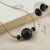 Retro Purple Rosewood Beaded Incense Ball Necklace - Versatile Cotton Linen Accessory