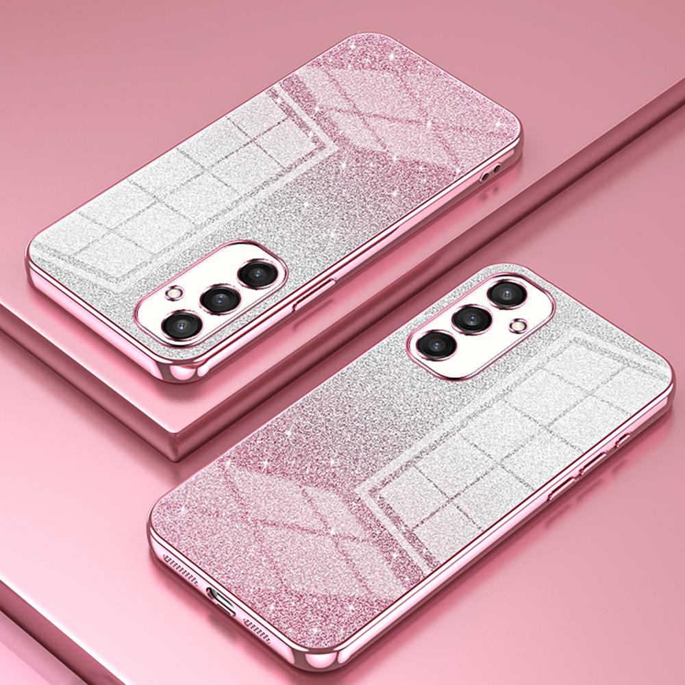 

For Samsung Galaxy S25 Case Electroplating Gradient Glitter TPU Phone Cover Silver