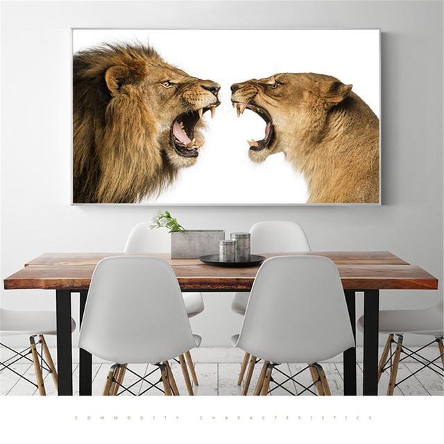 Canvas Painting, Abstract Lion Head, Fire Animal, Wall Art Decoration, Home Decor, Wall Panels for the Living Room, Quadro