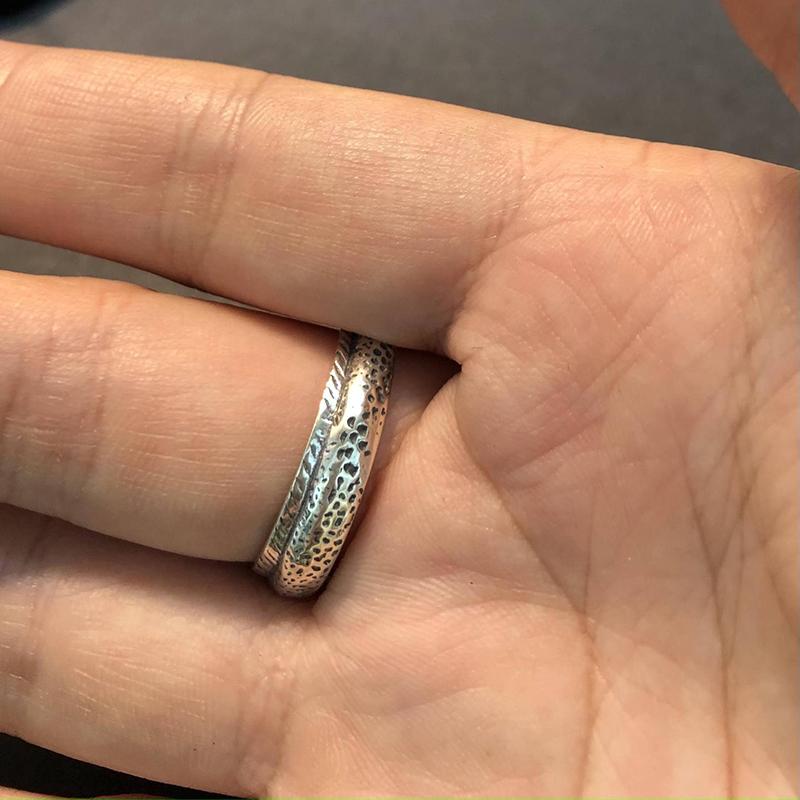 Niche Simple Fish Shaped Ring Distressed Gold Vintage Adjustable Ring Silver Alloy Retro Open Ring Unisex