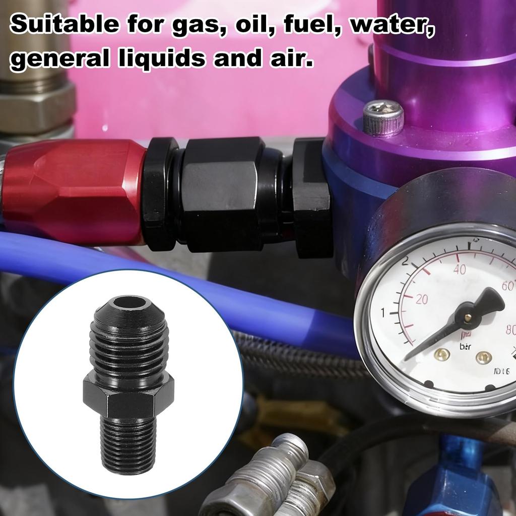 uxcell 6AN Male To 1/8" NPT Male Straight Expansion Adapter
