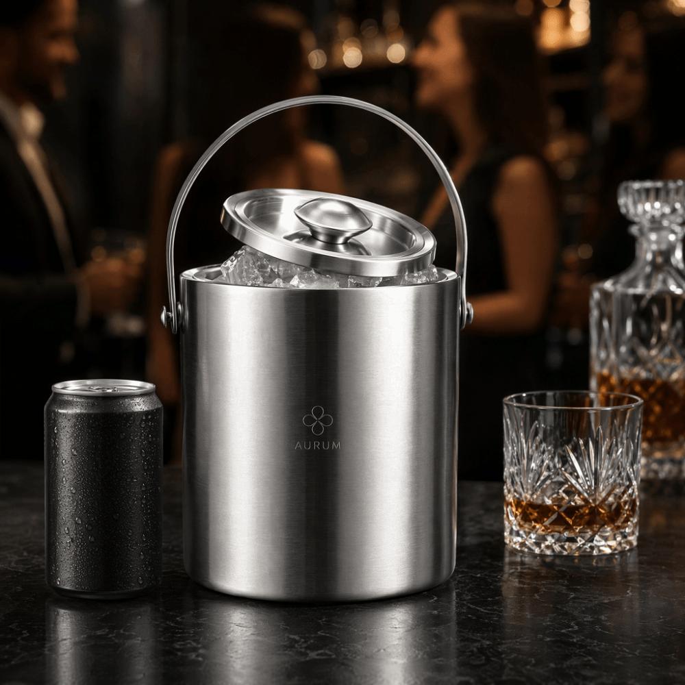 Double Walled Ice Bucket with Cover With Lid Insulated Ice Bucket Double Walled Ice Bucket Bar