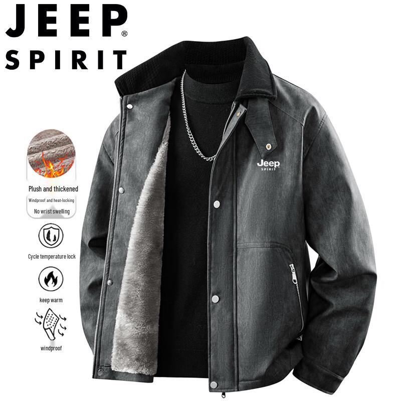 

JEEP SPIRIT Men s Fleece-Lined Casual Jacket 4XL
