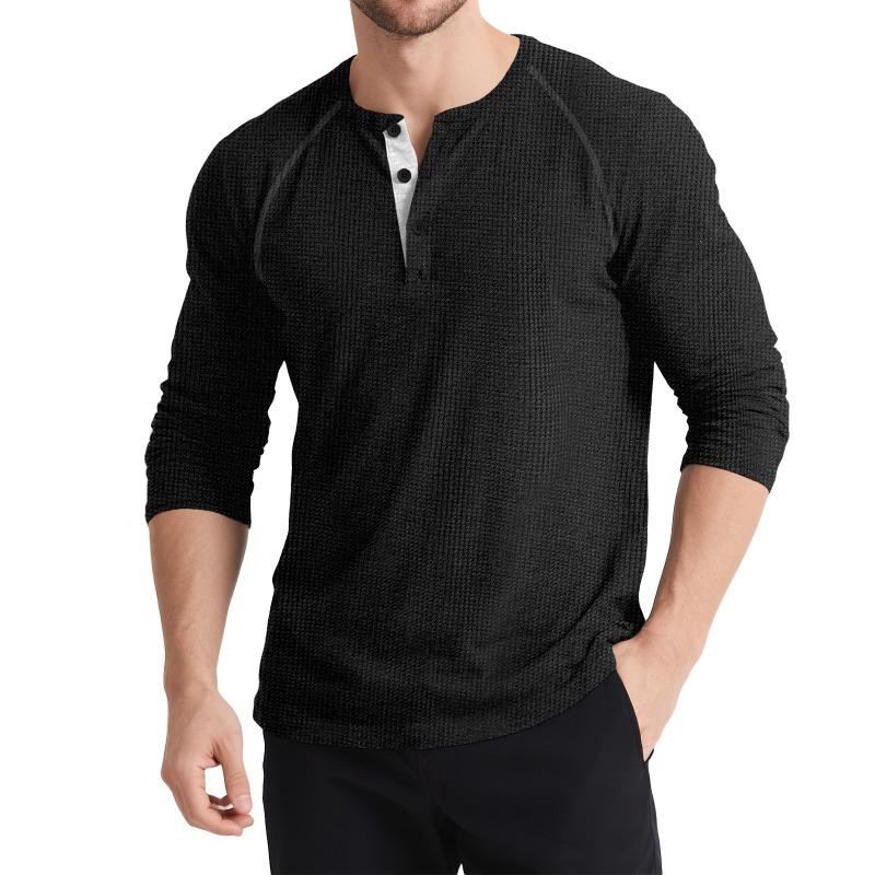 Men S Long Sleeve Knit Polo Shirt Casual Plus Size Stand Collar