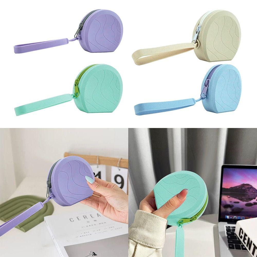 

Silicone Travel Pouch Zipper Earphone Bag Portable Cosmetic Bag фіолетовий