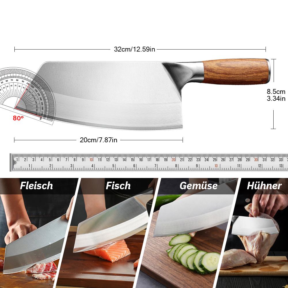 Chef Knife Japanese Damascus Style Kitchen Cleaver Chopping Meat Stainless Steel Professional Kitchen Knives with Wood Handle