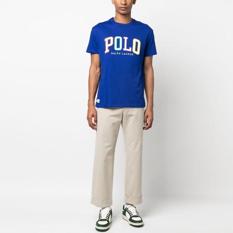 Polo Ralph Lauren Ss23 Logo Rund Hals Kort Ermet T-skjorte Herre T-skjorte Blå 710890804-003