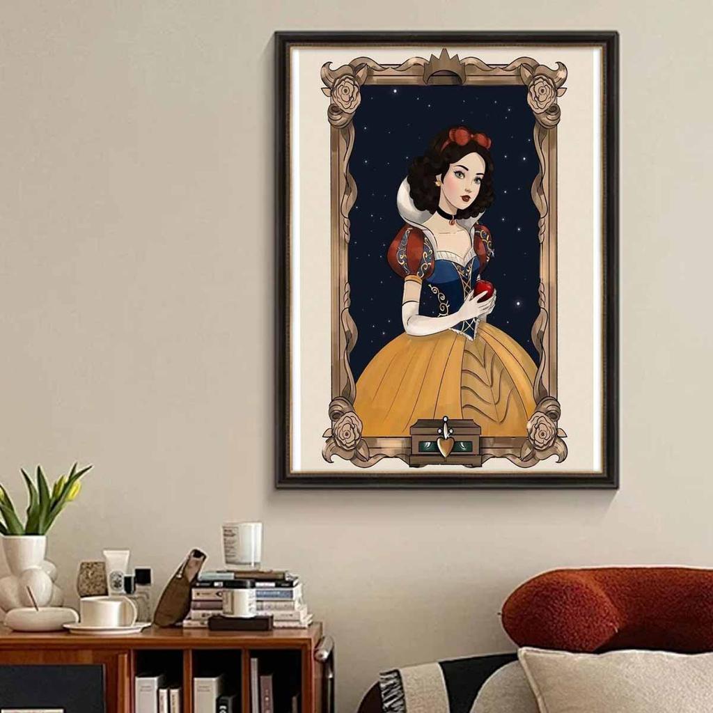 Diamond Mosaic Colorful Diamond Painting Princess Portrait Series Full Round Embroidery Cartoon Creative Hobbies Wall Decor