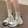 Women's All-match Casual Color Matching Thick Sole Height-enhancing Lightweight Sports Style Drawstring Dad Shoes
