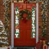 1 pair 180x30CM Christmas Door Couplet Large Size Santa Claus Xmas Hanging Flags Printed Colorful Merry Christmas Banner Bar