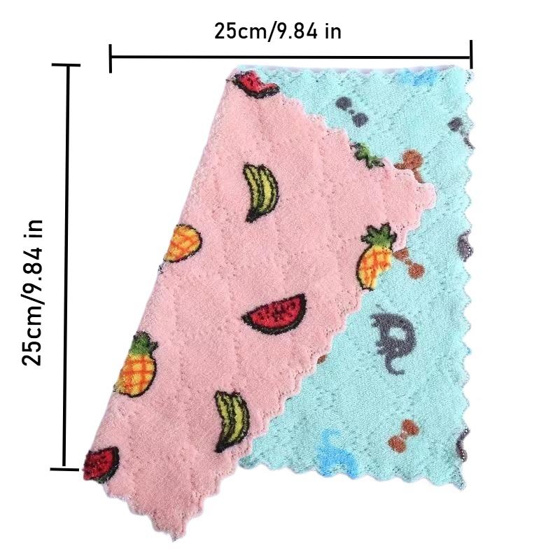 5-30PCS Microfiber Kitchen Towel Super AbsorbentCoral Fleece Oil Removing Wave Texture CleaningCloth Dishwashing Rag Accessories
