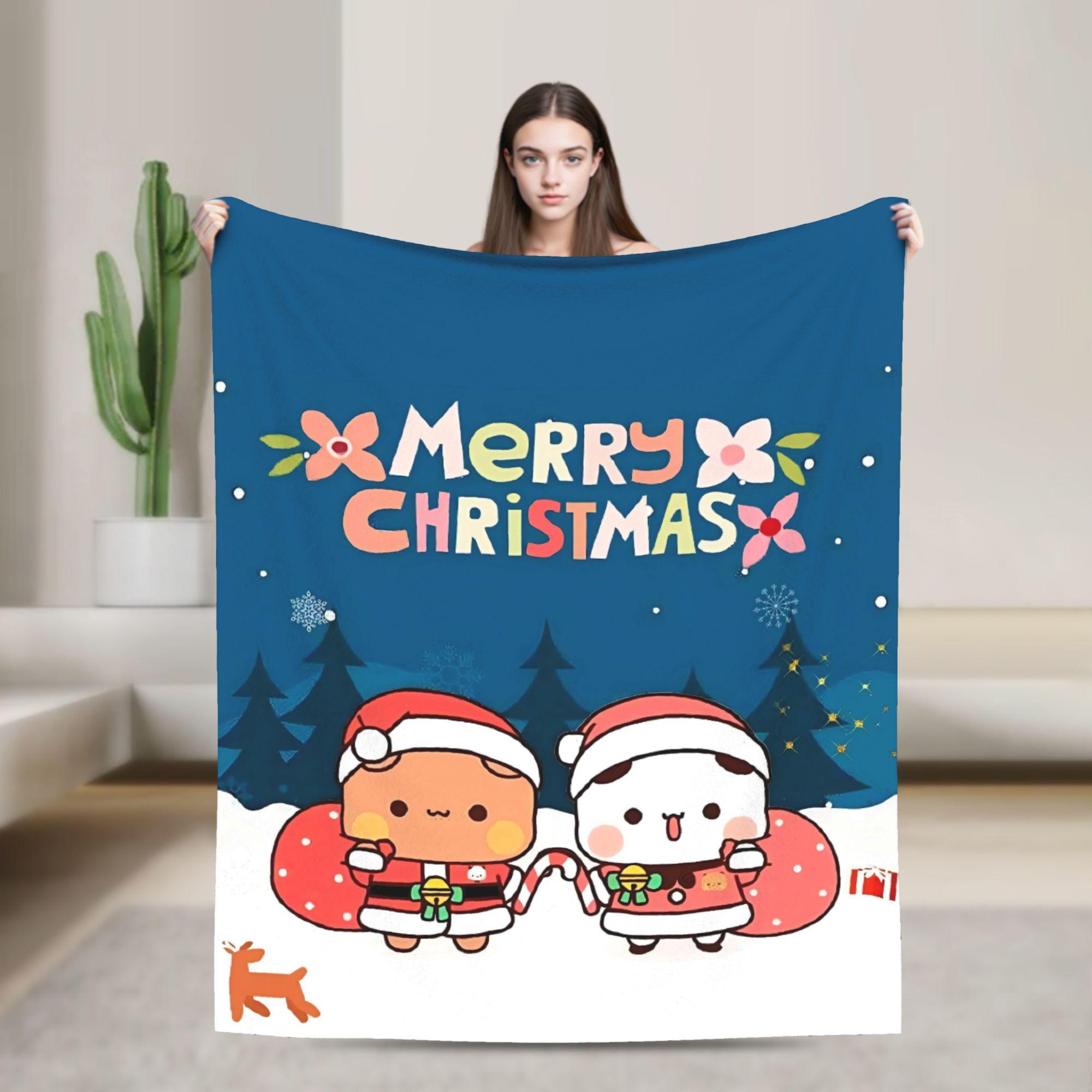 

Bubu Dudu Christmas Flannel Blanket Winter Soft Warm Throw Blanket for Kids Adult Home Decor Graphic Bedspread Sofa Bed Cover 75x90cm